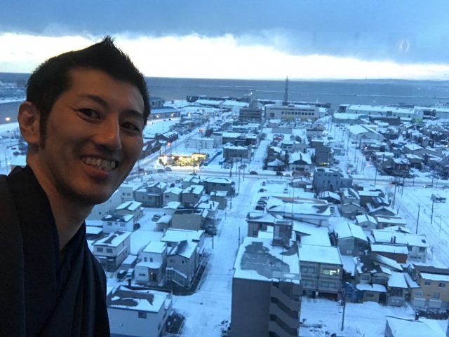 真っ白な釧路の街