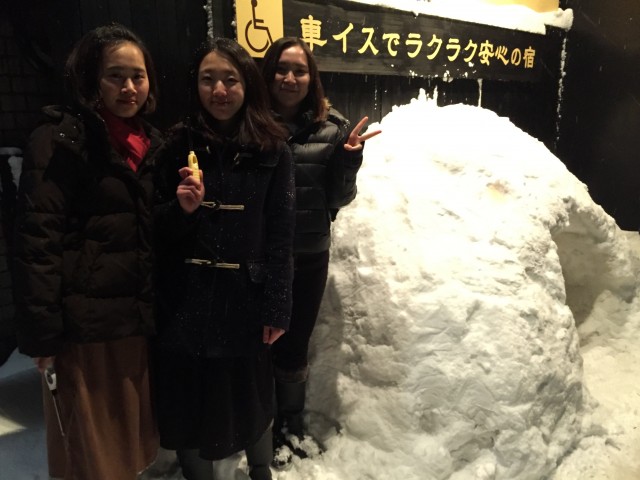 雪ぼんぼりと台湾人留学生